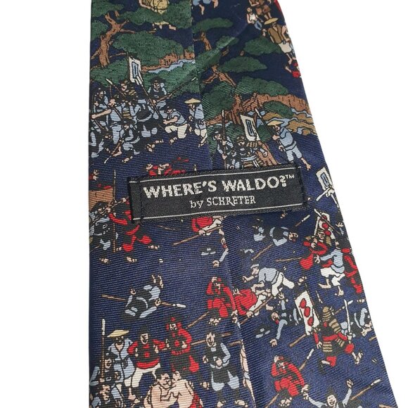 Wheres Waldo Tie Schreter 1992 Medieval Battle Silk Novelty Menswear Dad Gift - Picture 6 of 7